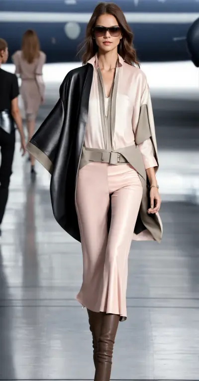 Hyper-Realistic High-Fashion Female Pilot Runway Photography — Gemini prompt variation 3