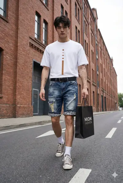 Korean Streetwear Men's Urban Fashion Portrait Prompt — Midjourney prompt variation 3