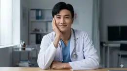 Midjourney Asian Male Doctor Portrait Prompt Series — Midjourney prompt variation 1