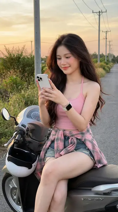 Titanium Silver Scooter Golden Hour Lifestyle Prompt — Midjourney prompt variation 2