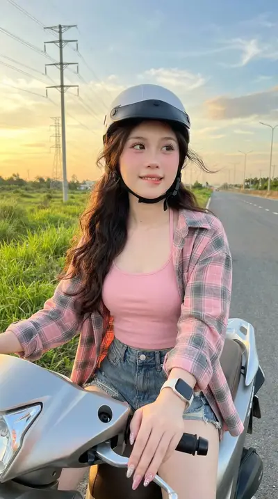 Titanium Silver Scooter Golden Hour Lifestyle Prompt — Midjourney prompt variation 5