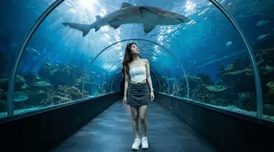 Midjourney Underwater Aquarium Fashion Portrait Prompt — Midjourney prompt variation 6