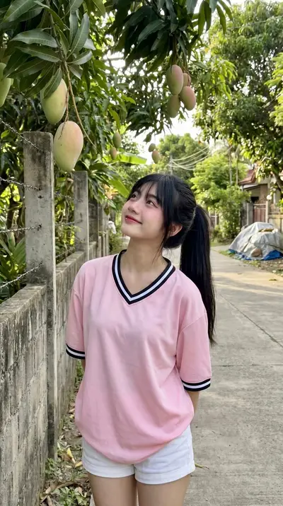 Pastel Pink Athletic Top Rural Village Portrait Prompt — Midjourney prompt variation 4