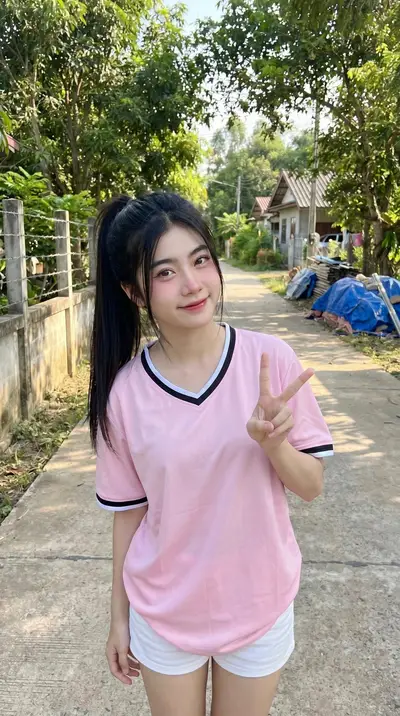 Pastel Pink Athletic Top Rural Village Portrait Prompt — Midjourney prompt variation 2