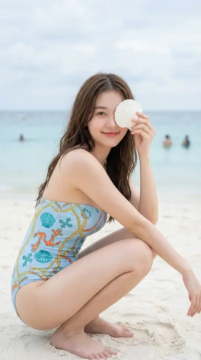 Midjourney Nautical Swimsuit Beach Portrait Prompt — Midjourney prompt variation 8