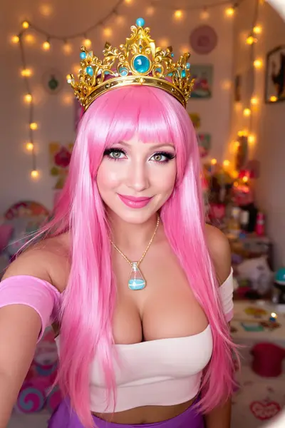 Princess Bubblegum Modern Selfie Portrait — Gemini prompt variation 2