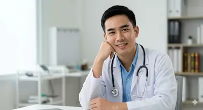 Midjourney Asian Male Doctor Portrait Prompt Series — Midjourney prompt variation 2