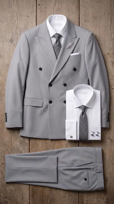 Heather Grey Suit Classical Estate Menswear Lookbook — Midjourney prompt variation 2